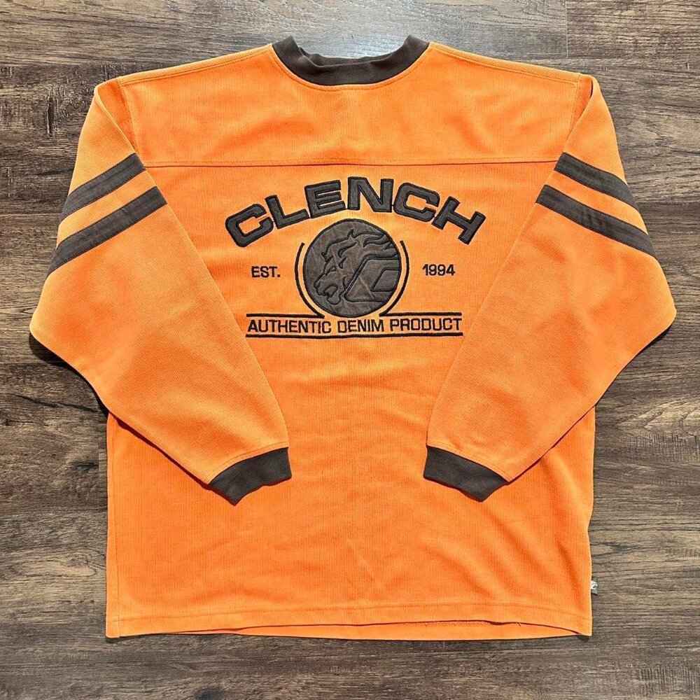 CLENCH Cyber Y2K Orange Technical Long Sleeve - Large